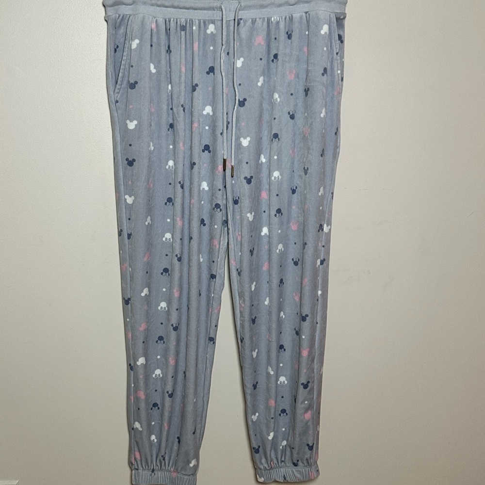 Disney Gray and Pink Pajama Set with Heart Pattern - Picture 8 of 12